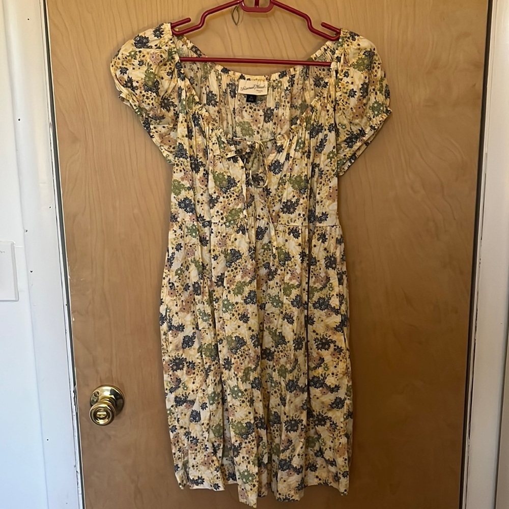Floral puff sleeve boho dress